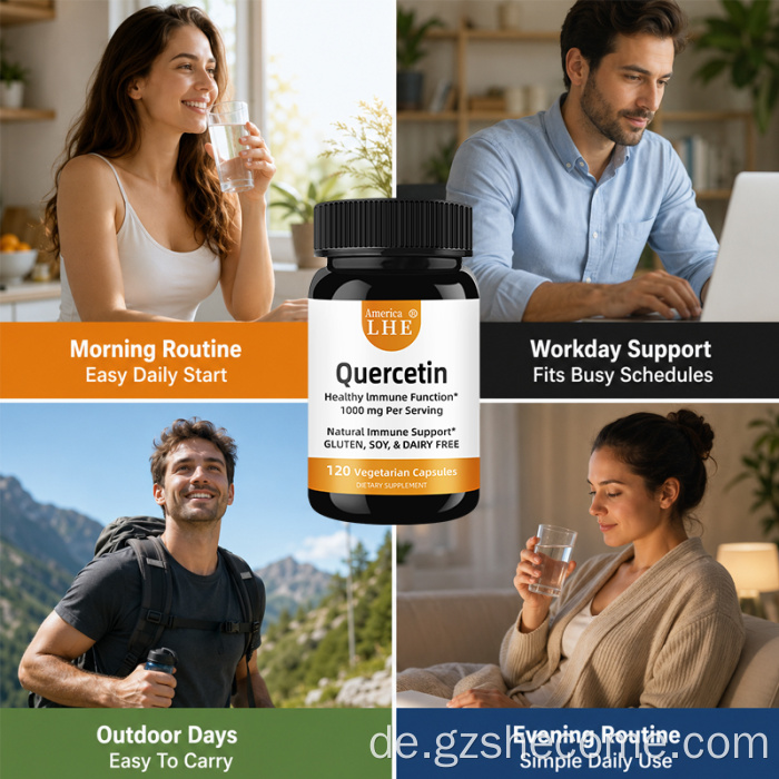 Vegetarische Quercetin-Kapseln von Shecome unterstützen die Gesundheit des Immunsystems